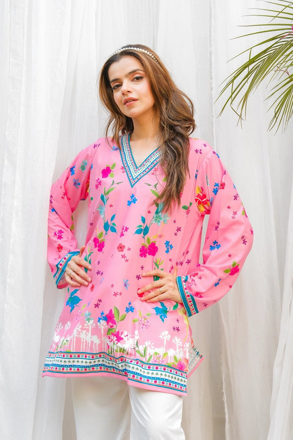 Pink Floral Digital Print 2pc