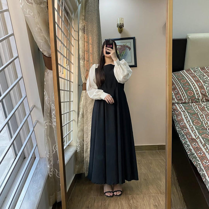 Anarkali Maxi With White Trouser - Riwaiti Rang